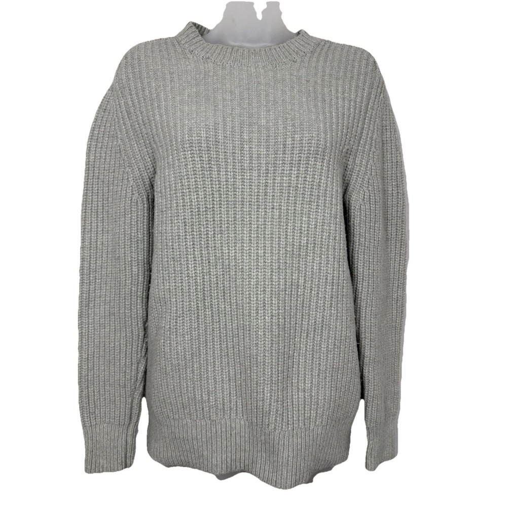ALLSAINTS‎ Moat Crew Fisherman Sweater Unisex XS Gray Wool Blend Ribbed